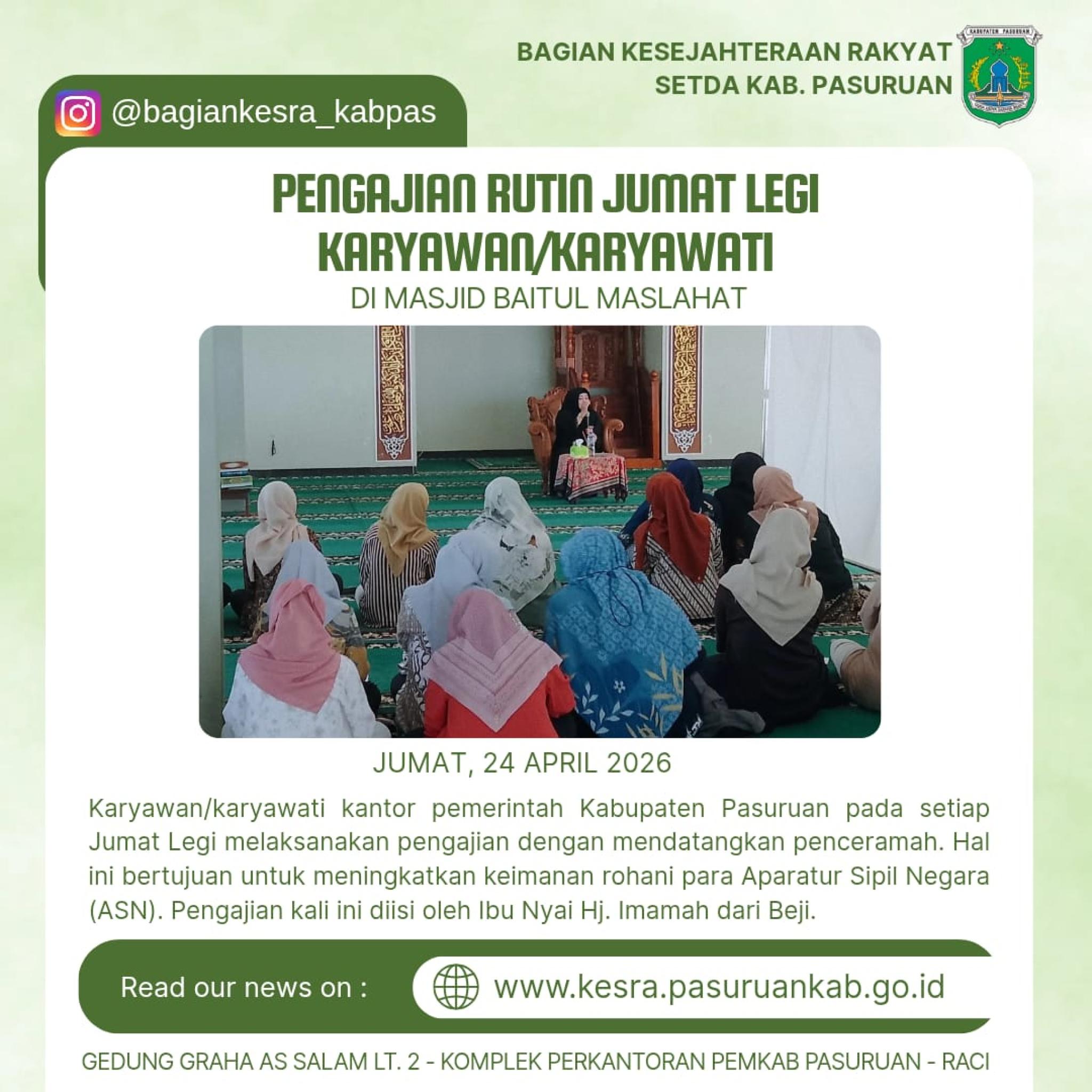 PENGAJIAN RUTIN KARYAWAN/KARYAWATI KANTOR PEMKAB PASURUAN